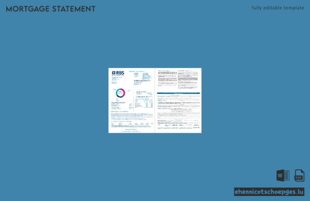 Hypothekendarlehensabrechnung der Royal Bank of Scotland (RBS) im Word- und PDF-Format, 4 Seiten, Beispielvorschau (1-2)